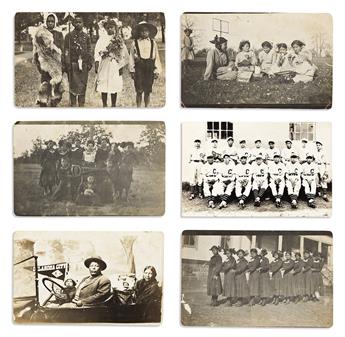 (AMERICAN INDIANS.) Large collection of Real Photo postcards collected by a girl at the Sac & Fox Indian School.